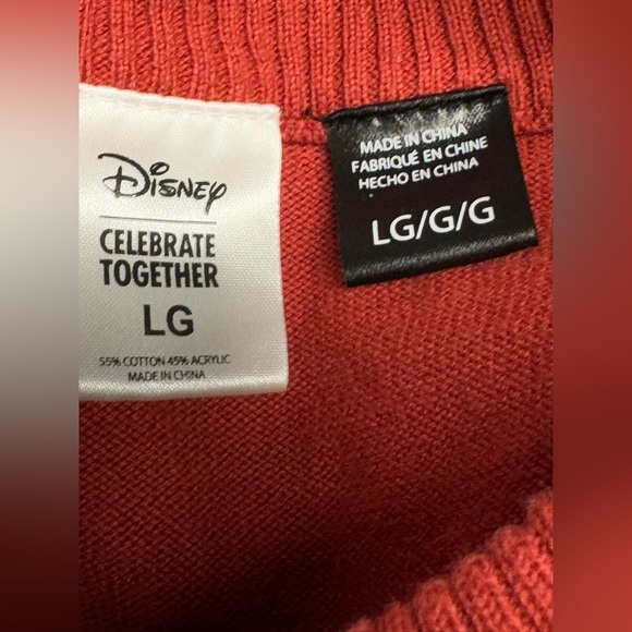 EUC Disney Mickey Mouse Mens Holiday Christmas Sweater Large L Red Blue - Picture 5 of 5